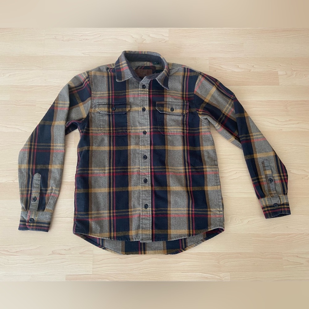 Orvis Big Bear Heavyweight Flannel Button Down Shirt Plaid Men’s Size Small